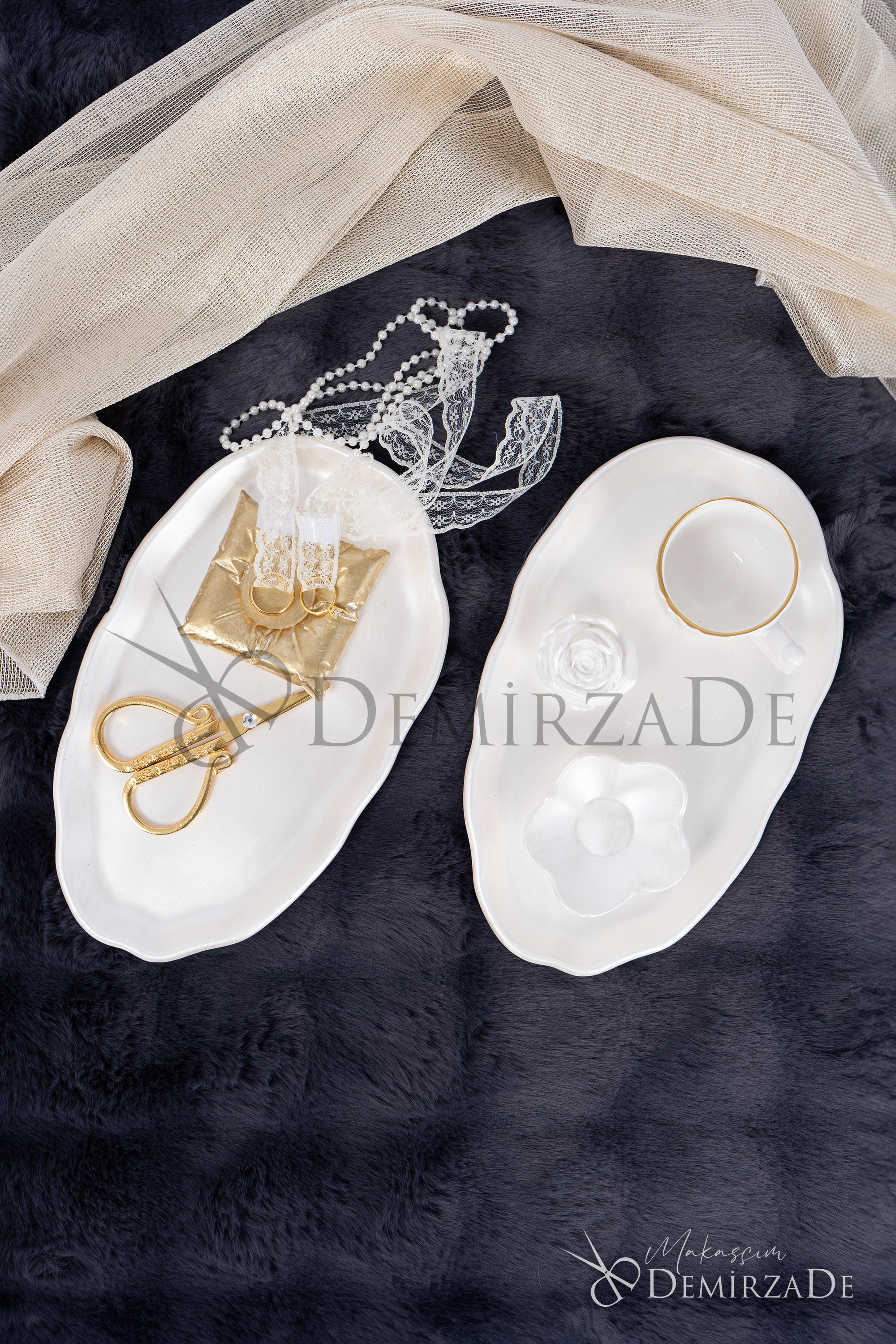 Oval Beton Söz Nişan Tepsisi - Görsel 4