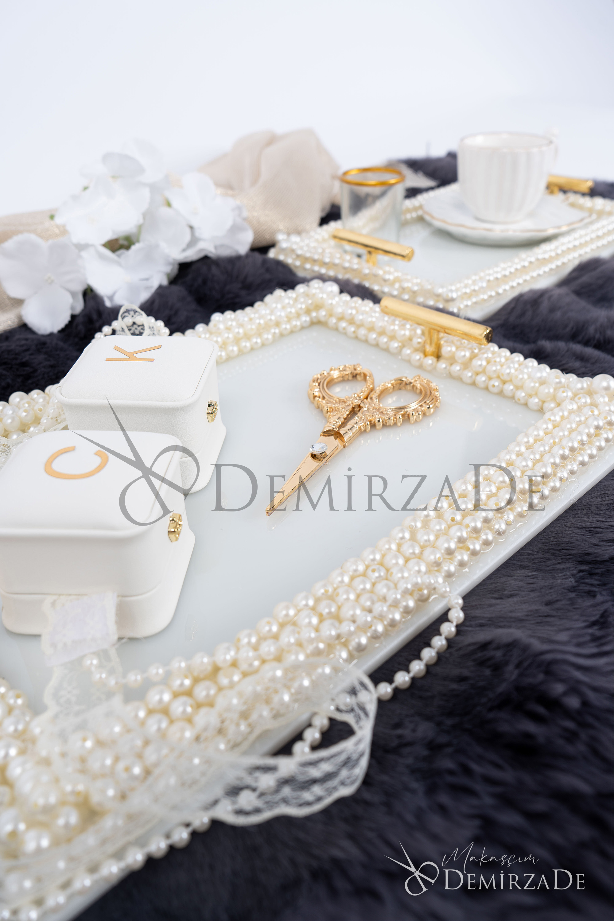 Dikdörtgen İncili Nişan Tepsisi - Görsel 2