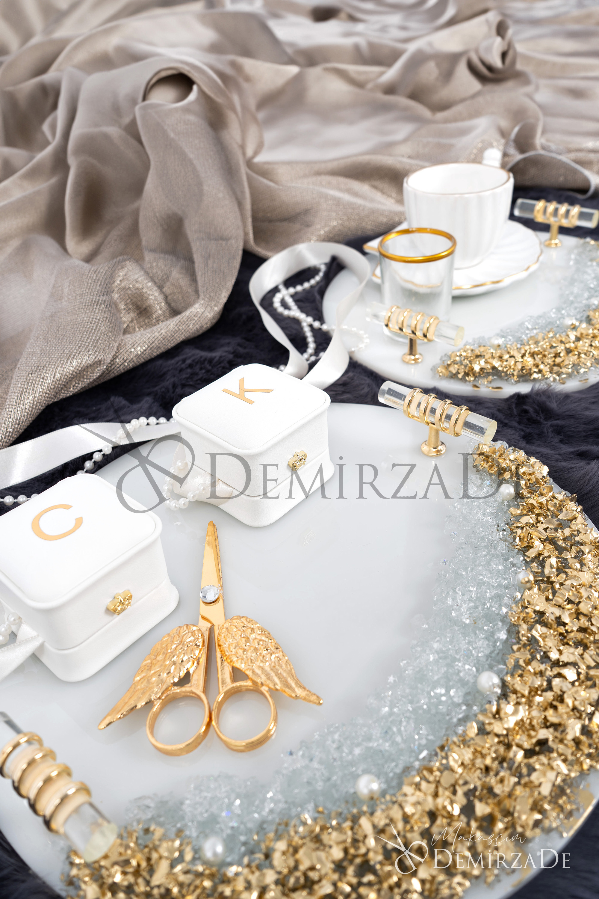 Taşlı Epoksi Söz Tepsisi - Görsel 1