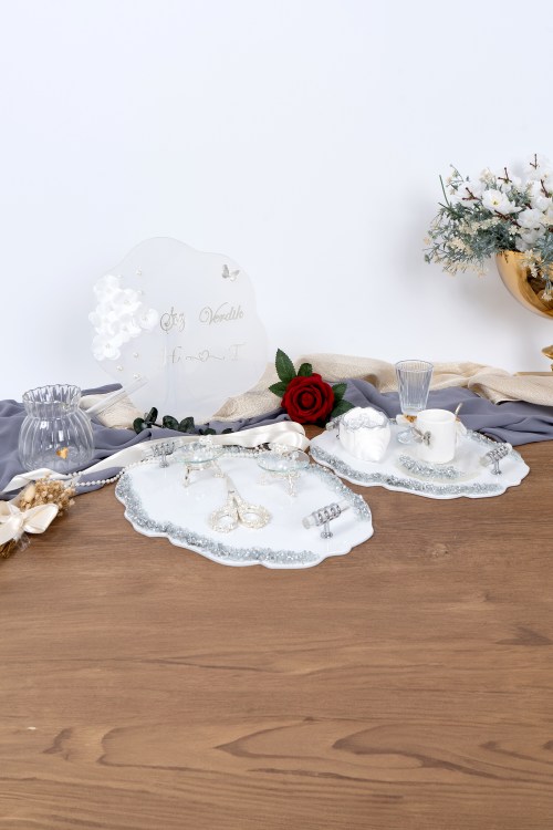 Taşlı Nişan Tepsi Seti