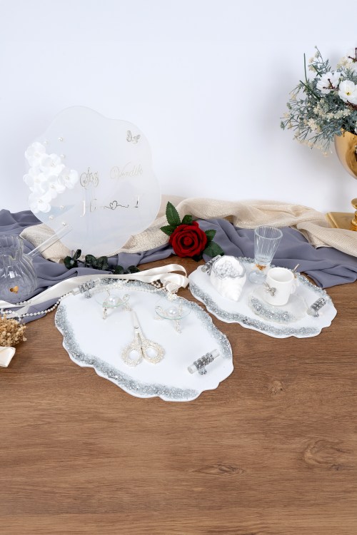 Taşlı Nişan Tepsi Seti